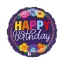Happy Birthday Bold Blooms fólia lufi 46 cm