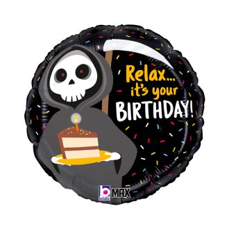 Happy Birthday Grim Reaper fólia lufi 46 cm