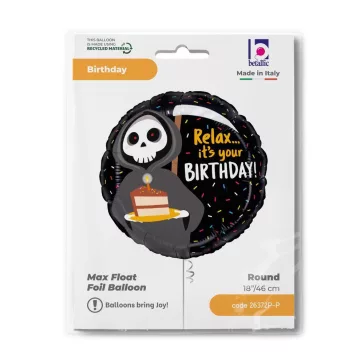 Happy Birthday Grim Reaper fólia lufi 46 cm