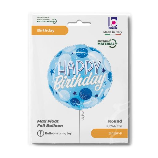 Happy Birthday Blue Spark fólia lufi 46 cm