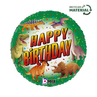 Happy Birthday Dinosaur fólia lufi 46 cm