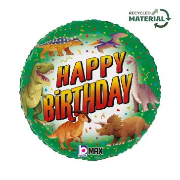 Happy Birthday Dinosaur fólia lufi 46 cm
