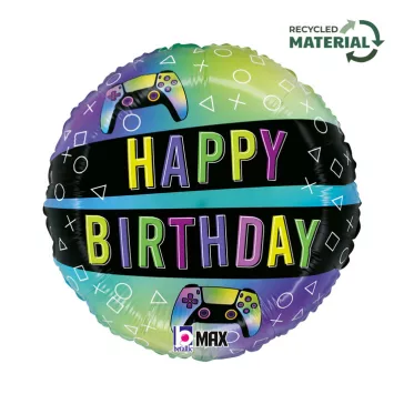 Happy Birthday Vivid Gaming fólia lufi 46 cm