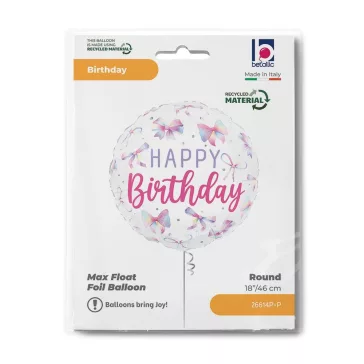 Happy Birthday Bows fólia lufi 46 cm
