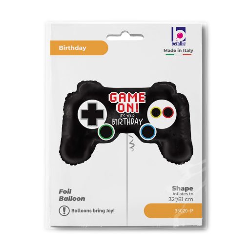 Happy Birthday Controller fólia lufi 81 cm