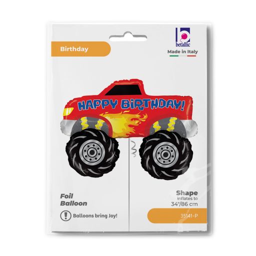 Happy Birthday Monster Truck fólia lufi 86 cm