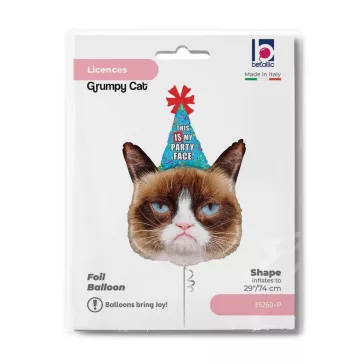 Grumpy Cat Party Face fólia lufi 74 cm