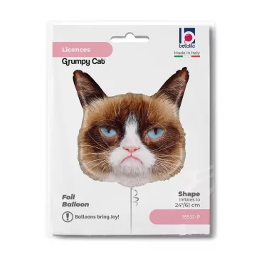 Grumpy Cat Face fólia lufi 61 cm