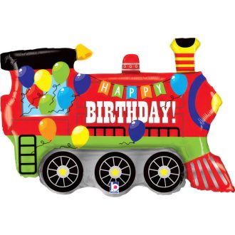 Happy Birthday Train fólia lufi 84 cm