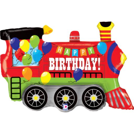 Happy Birthday Train fólia lufi 84 cm