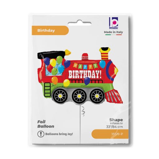 Happy Birthday Train fólia lufi 84 cm