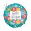 Happy Birthday Wildflowers Holo fólia lufi 46 cm