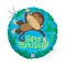 Happy Birthday Monkey Buddy Holo fólia lufi 46 cm