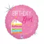 Happy Birthday Cake Girl Holo fólia lufi 46 cm
