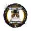 Grumpy Cat Gradution Holo fólia lufi 46 cm