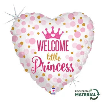 Baby Girl Glitter Princess fólia lufi 46 cm