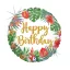 Happy Birthday Glitter Tropical fólia lufi 46 cm