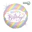 Happy Birthday Pastel Holo fólia lufi 46 cm
