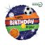 Happy Birthday Sports Holo fólia lufi 46 cm