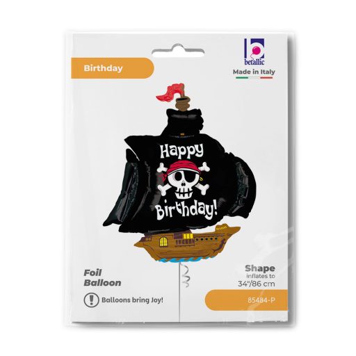 Happy Birthday Pirate Ship fólia lufi 117 cm