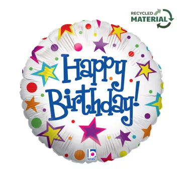 Happy Birthday Bright fólia lufi 46 cm