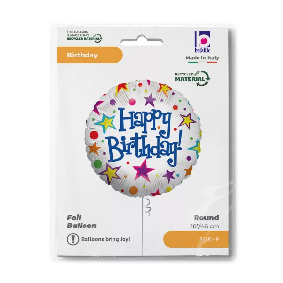 Happy Birthday Bright fólia lufi 46 cm