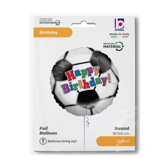 Happy Birthday Soccer Ball fólia lufi 46 cm