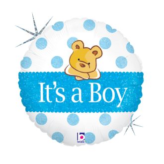 Baby Boy Bear Holo fólia lufi 46 cm