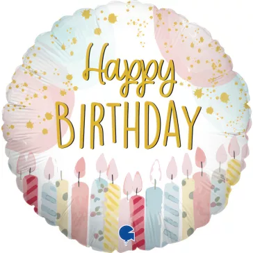 Happy Birthday Candle mini fólia lufi 19 cm (WP)