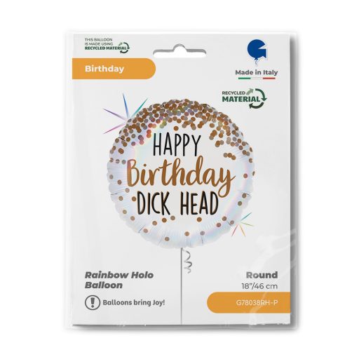 Happy Birthday Dick Head fólia lufi 46 cm