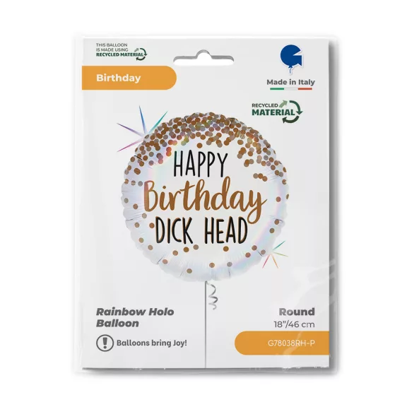 Happy Birthday Dick Head fólia lufi 46 cm