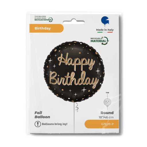 Happy Birthday Sparkling fólia lufi 46 cm