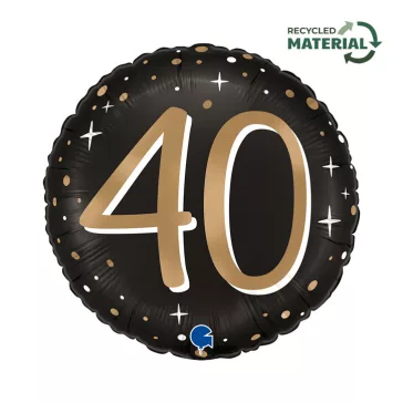 Happy Birthday 40 Sparkling fólia lufi 46 cm