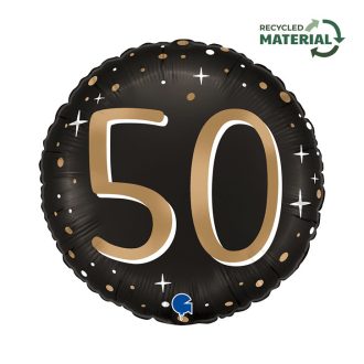 Happy Birthday 50 Sparkling fólia lufi 46 cm