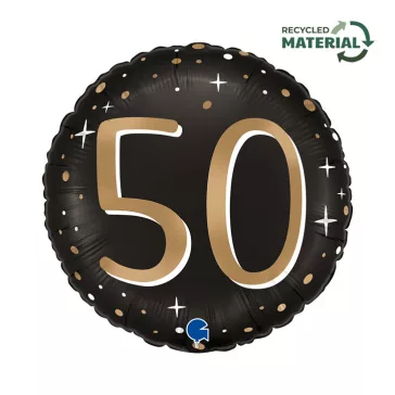 Happy Birthday 50 Sparkling fólia lufi 46 cm