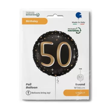 Happy Birthday 50 Sparkling fólia lufi 46 cm