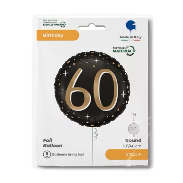 Happy Birthday 60 Sparkling fólia lufi 46 cm
