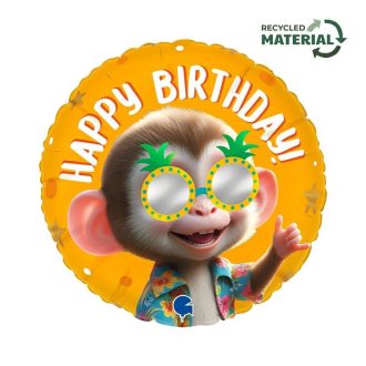 Happy Birthday Cool Monkey fólia lufi 46 cm