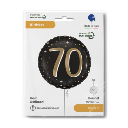 Happy Birthday 70 Sparkling fólia lufi 46 cm