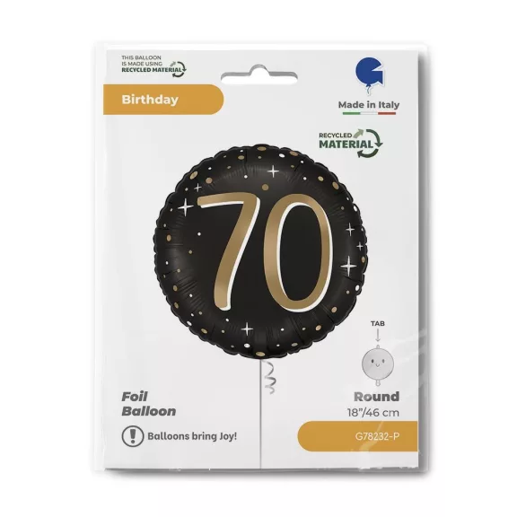 Happy Birthday 70 Sparkling fólia lufi 46 cm