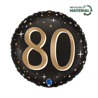 Happy Birthday 80 Sparkling fólia lufi 46 cm