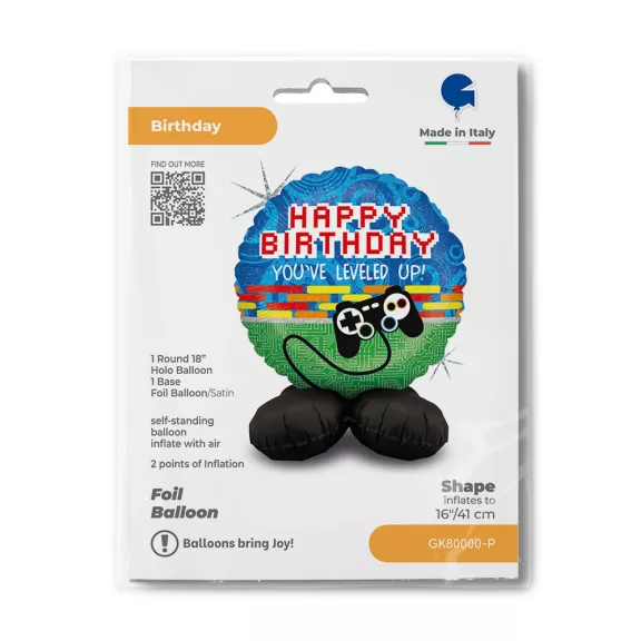 Happy Birthday Controller fólia lufi talppal 41 cm