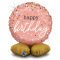 Happy Birthday Rose Gold fólia lufi talppal 41 cm