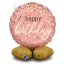 Happy Birthday Rose Gold fólia lufi talppal 41 cm