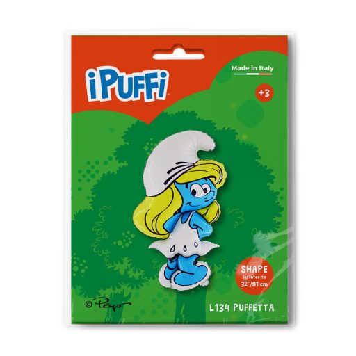 Hupikék törpikék Smurfette fólia lufi 81 cm