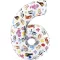 Bluey Friends 6-os szám fólia lufi 66 cm