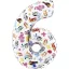 Bluey Friends 6-os szám fólia lufi 66 cm