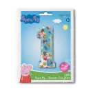Peppa malac Blue 1-es szám fólia lufi 66 cm Peppa malac Blue 1-es szám fólia lufi 66 cm