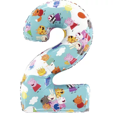 Peppa malac Blue 2-es szám fólia lufi 66 cm