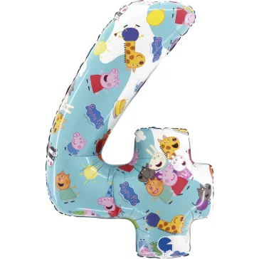 Peppa malac Blue 4-es szám fólia lufi 66 cm